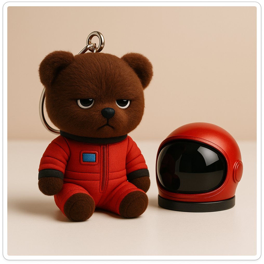 Grumpy Space Bear – Red Suit